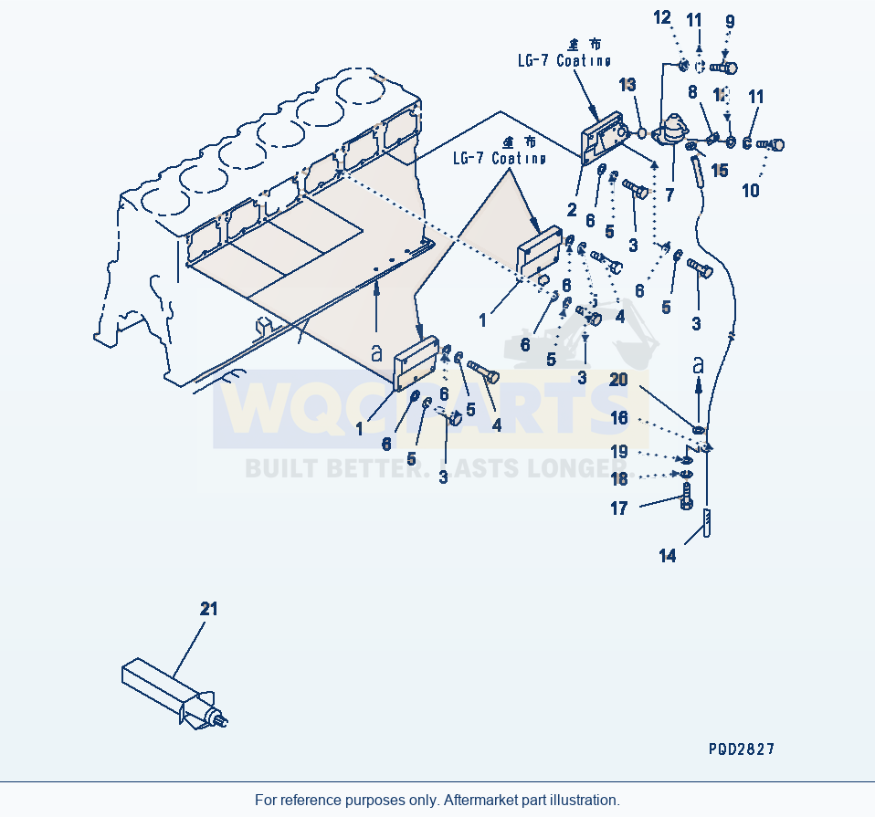 Komatsu WA600-1 Camfollower Cover(#15667-) parts diagram