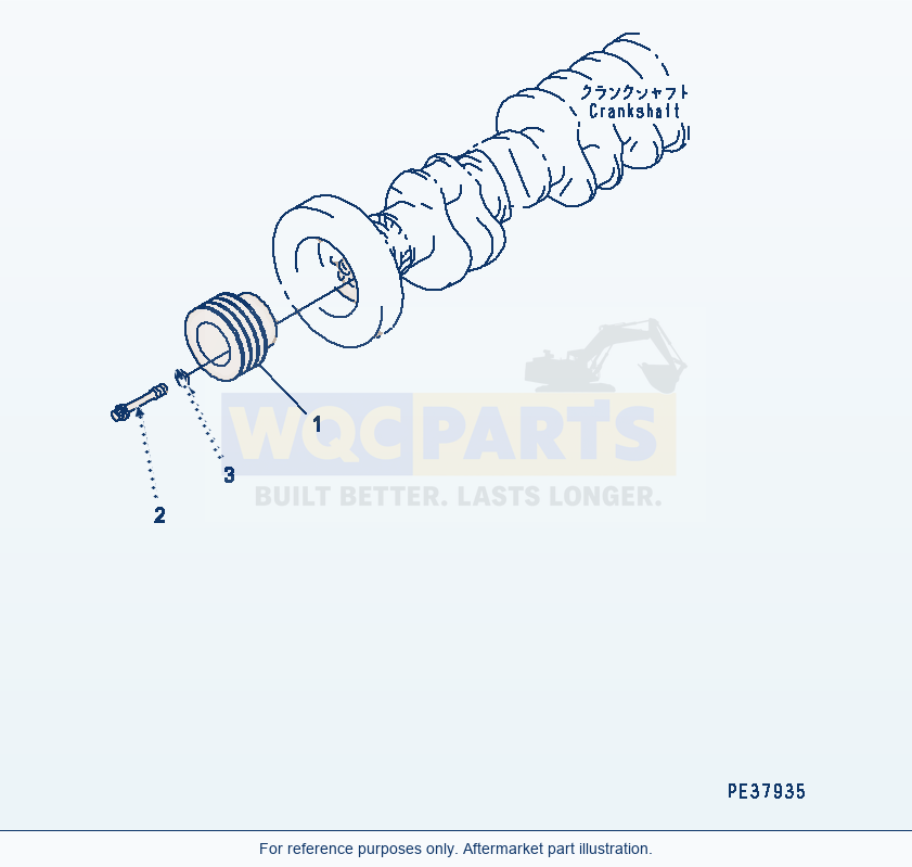 Komatsu WA600-1 Crank Pulley parts diagram