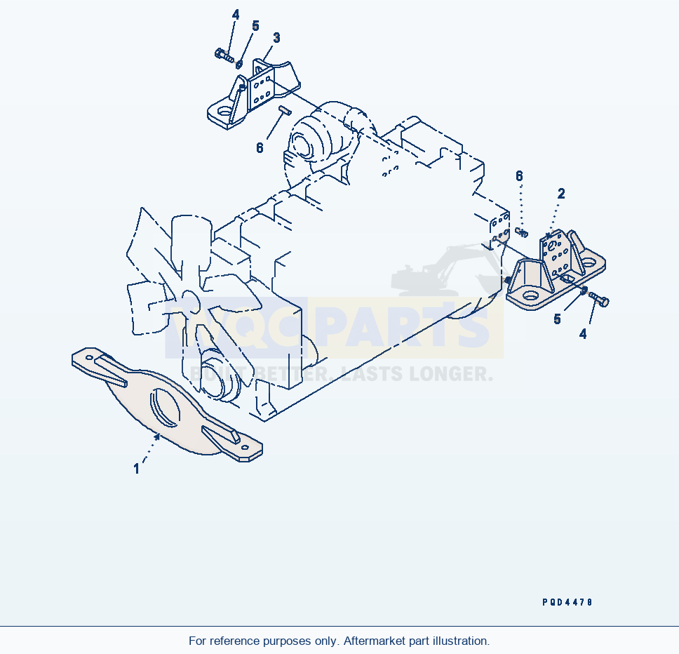 Komatsu WA600-1 Engine Mounting(#15667-) Serial 10001-UP parts diagram