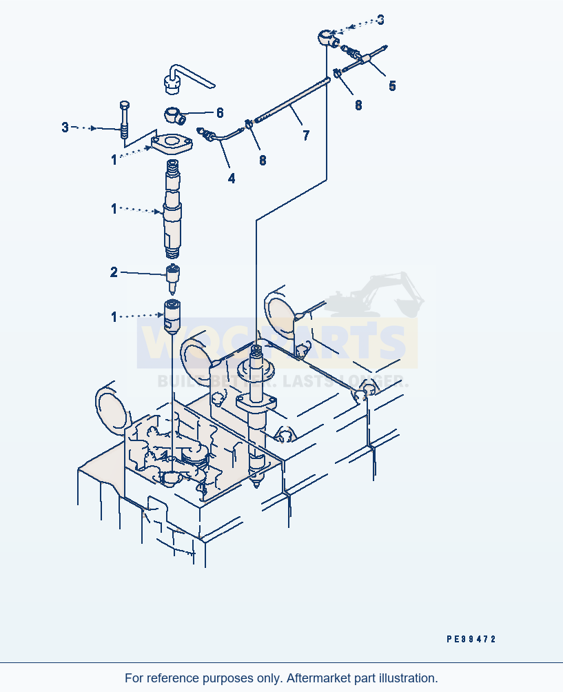 Komatsu WA600-1 Injection Nozzle(#15667-16040) parts diagram