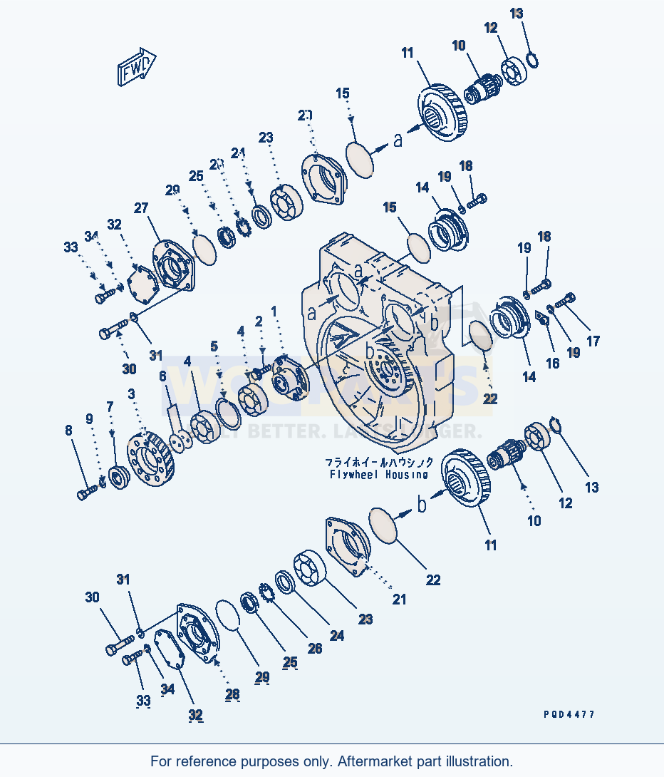 Komatsu WA600-1 Power Take Off(#15667-) parts diagram