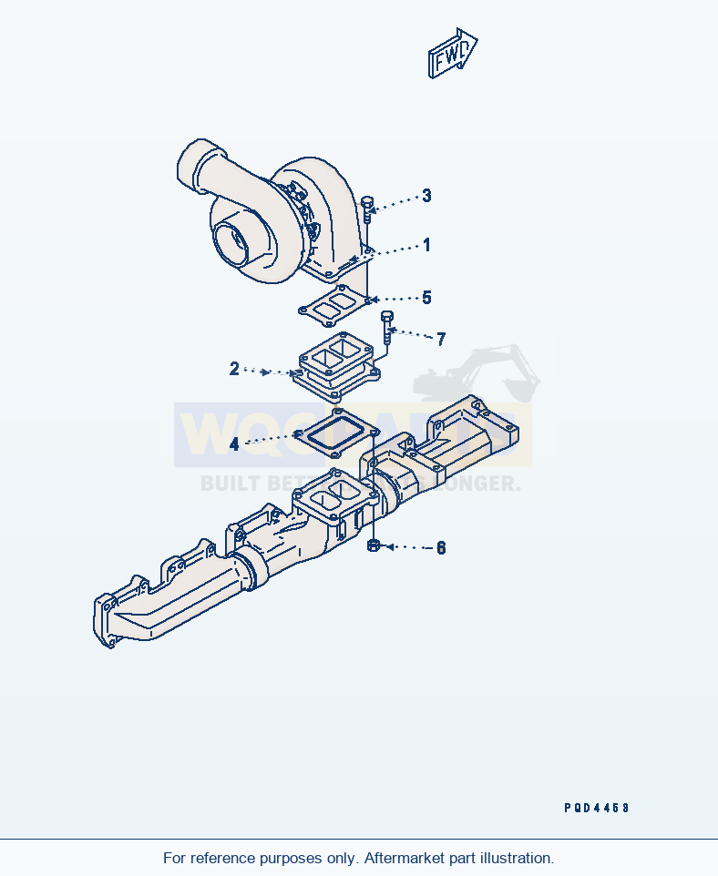 Komatsu WA600-1 Turbocharger Mounting(#15667-) Serial 10001-UP parts diagram
