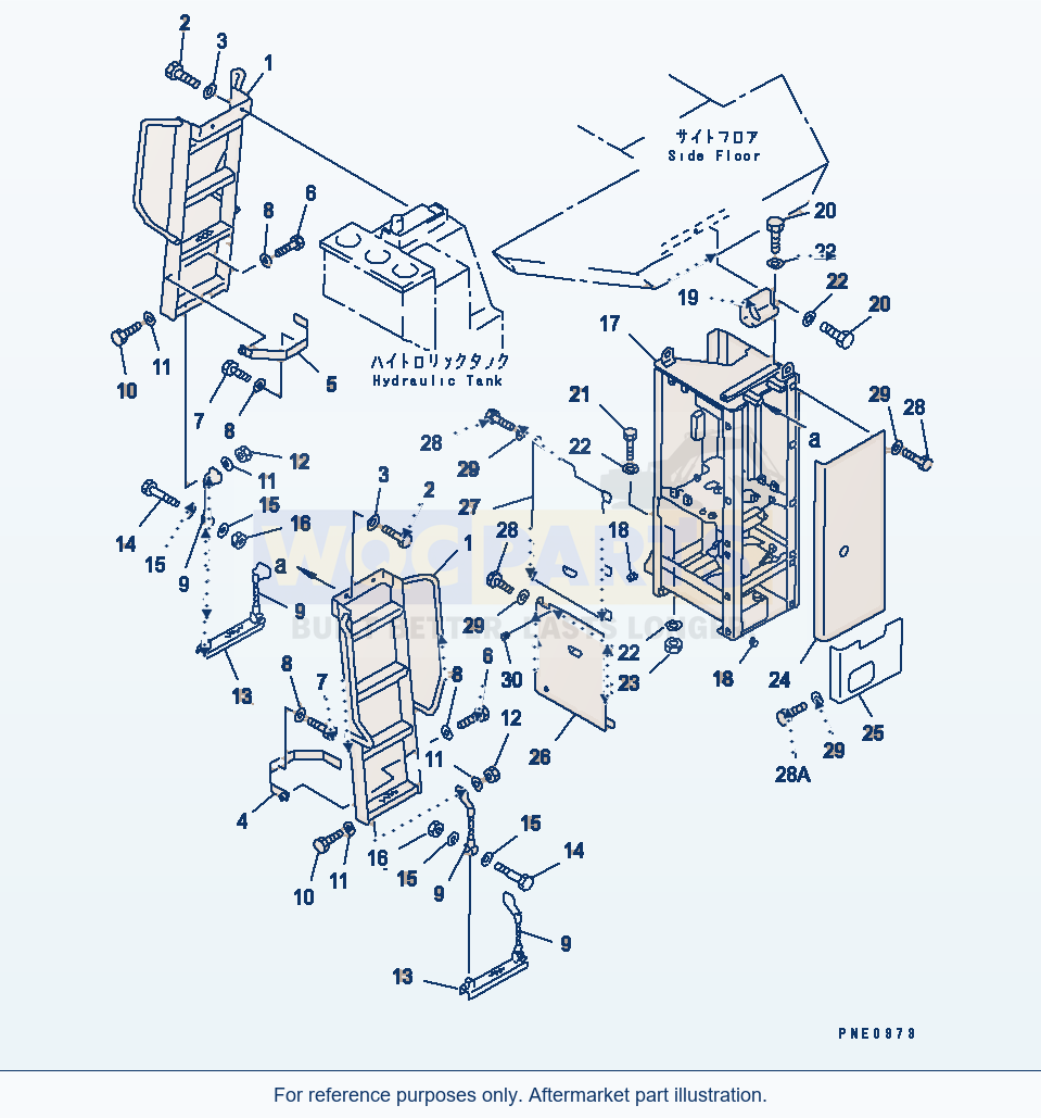 Komatsu WA600-1 Air Component Box And Ladder(#10914-) parts diagram