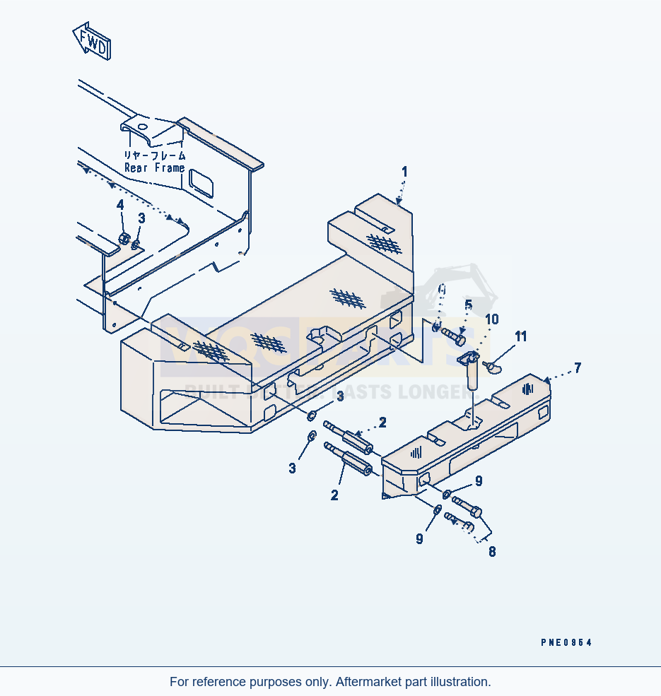 Komatsu WA600-1 Counter Weight (For Load And Carry)(#10800-) parts diagram