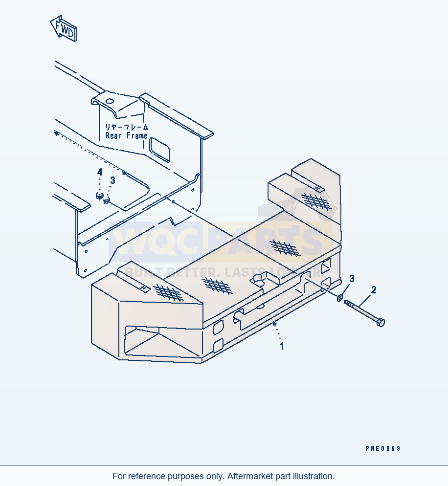 Komatsu WA600-1 Counter Weight (For Short Arm) Serial 10001-UP parts diagram