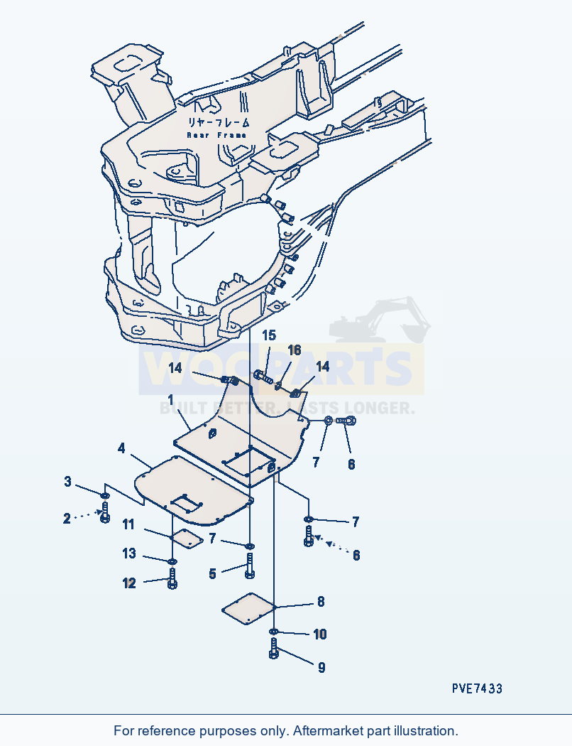 Komatsu WA600-1 Noise Abetment Parts (Transmission Guard) parts diagram