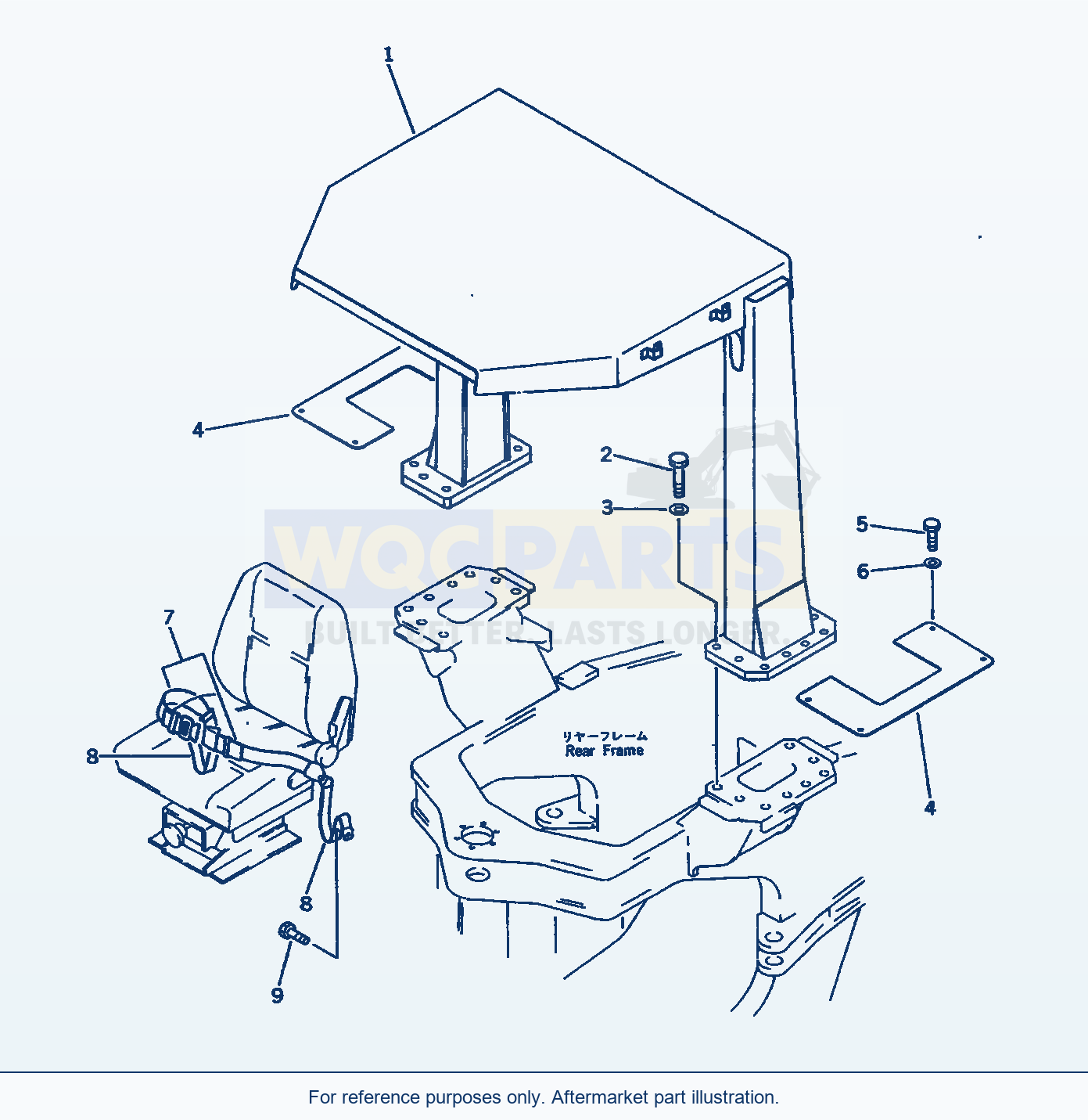 Komatsu WA600-1 Rops Canopy (Heavy Duty Spec.)(#10865-) parts diagram