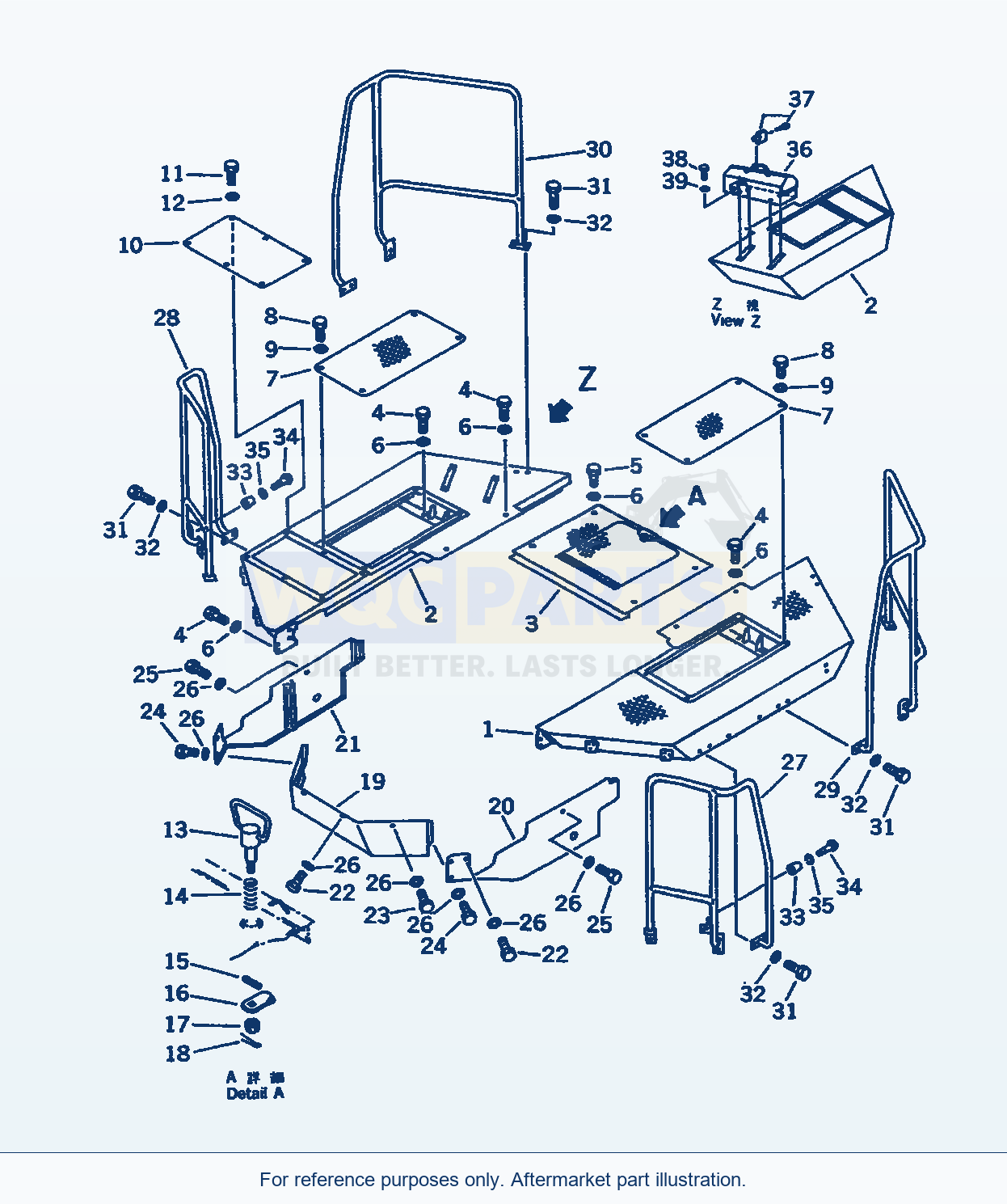 Komatsu WA600-1 Side Floor (Heavy Duty Spec.)(#10865-) parts diagram