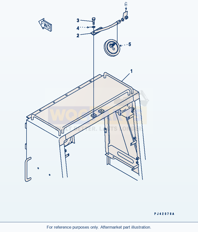 Komatsu WA600-1 Under Mirror Serial 10001-UP (OVERSEAS VERSION) parts diagram