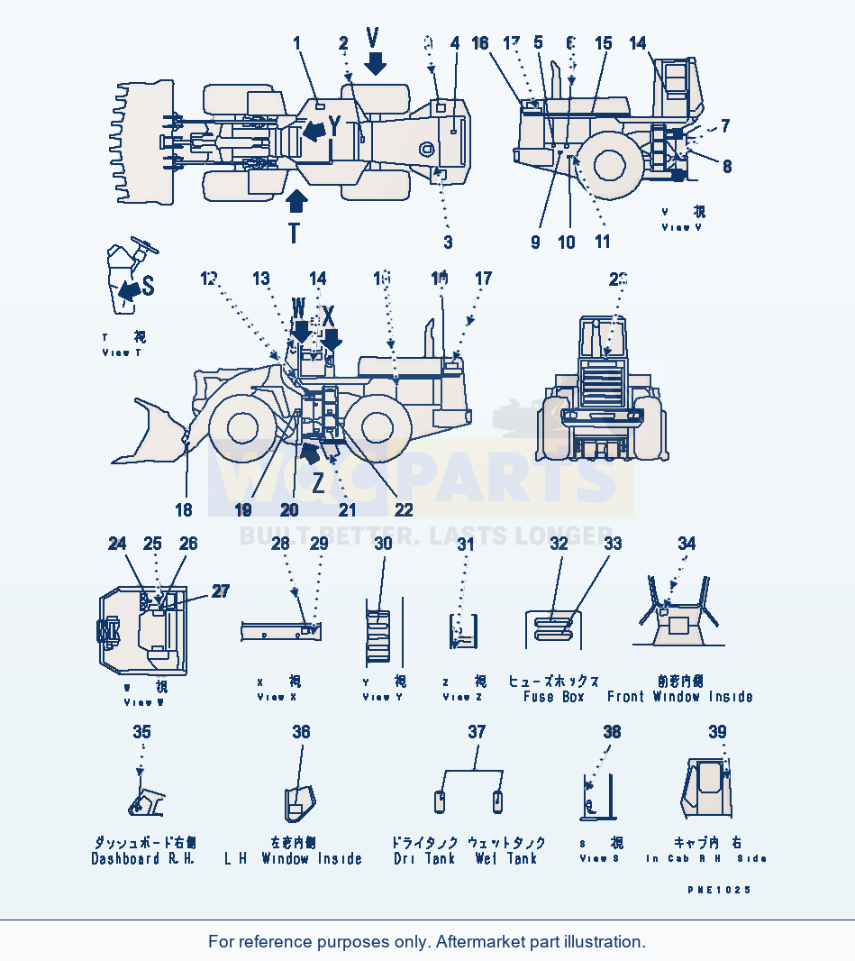 Komatsu WA600-1 Marks And Plates(#10865-11171) parts diagram