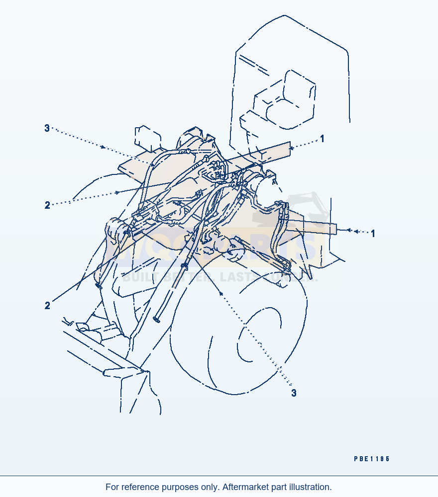 Komatsu WA600-1 Work Equipment Hose parts diagram