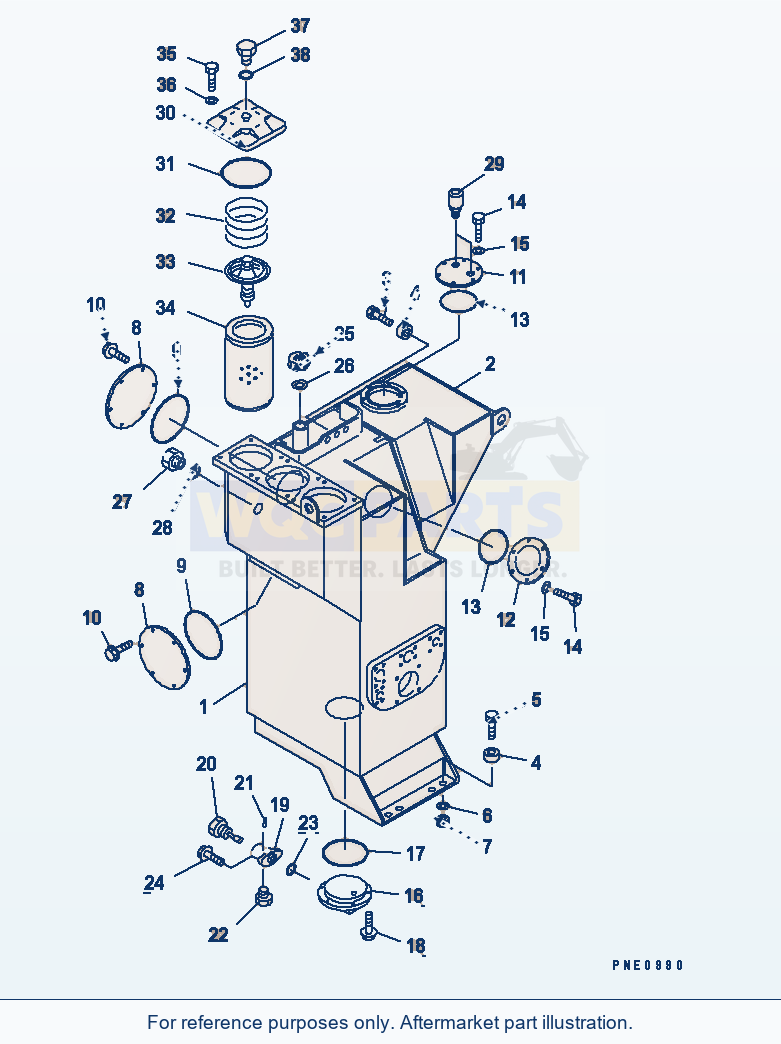 Komatsu WA600-1 Hydraulic Tank(#11314-) parts diagram
