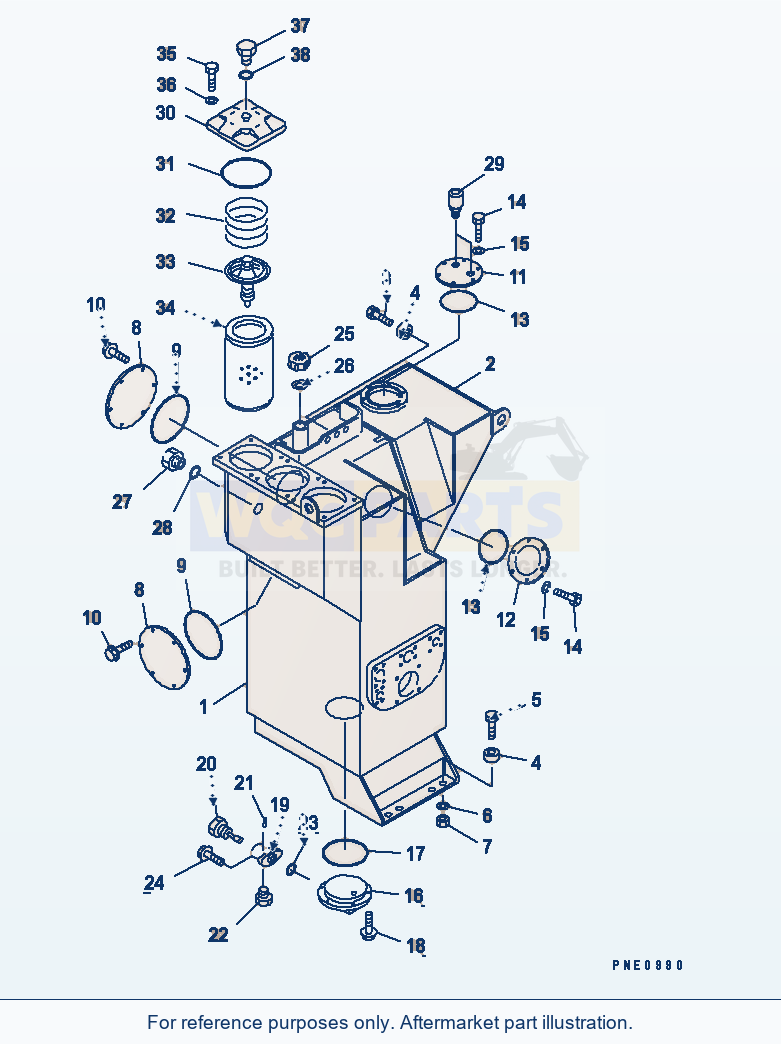 Komatsu WA600-1 Hydraulic Tank (Tbg Spec.)(#11320-) parts diagram