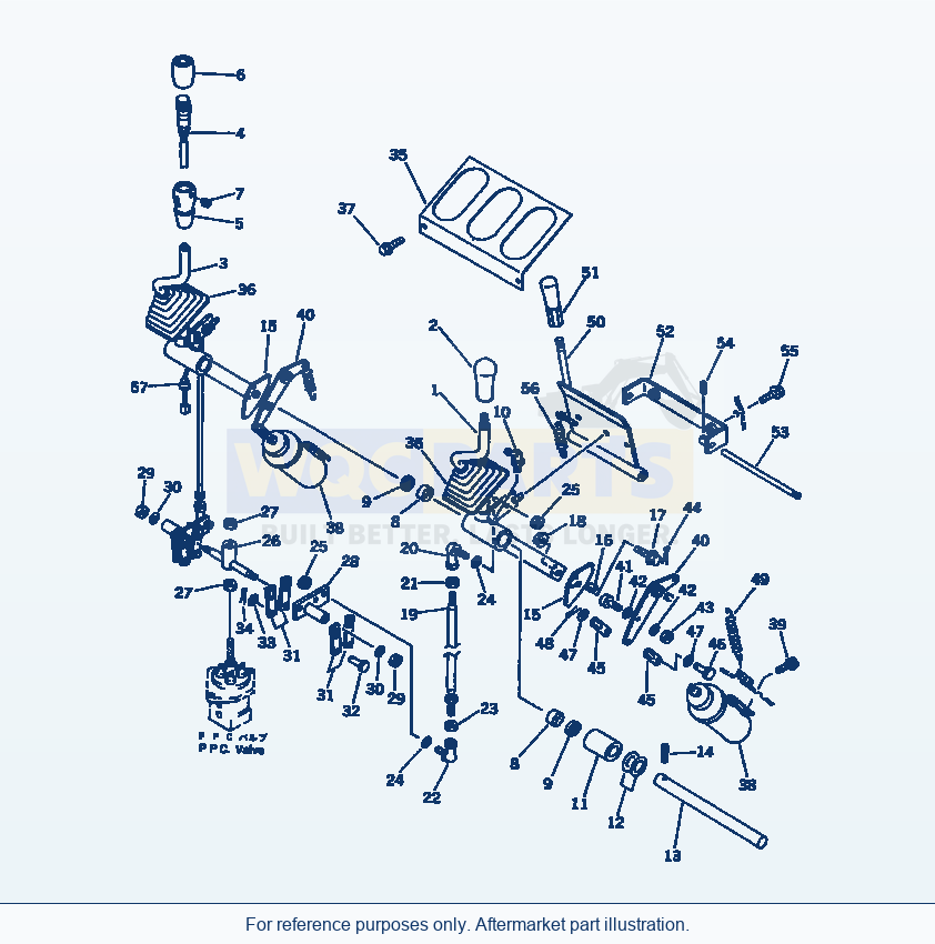 Komatsu WA600-1 Work Equipment Control Lever(#10865-) parts diagram