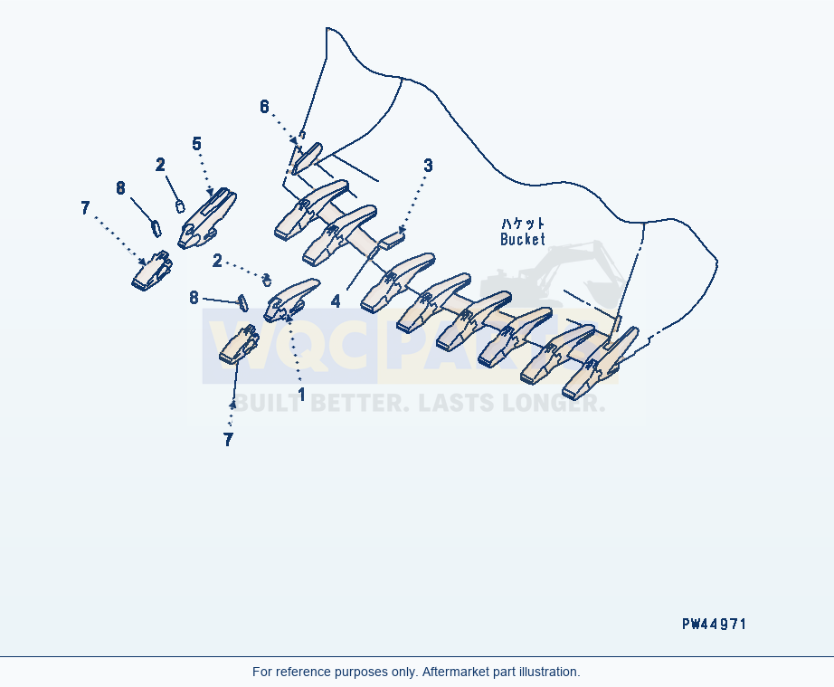 Komatsu WA600-1 Chip Tooth Serial 10001-UP (OVERSEAS VERSION) parts diagram