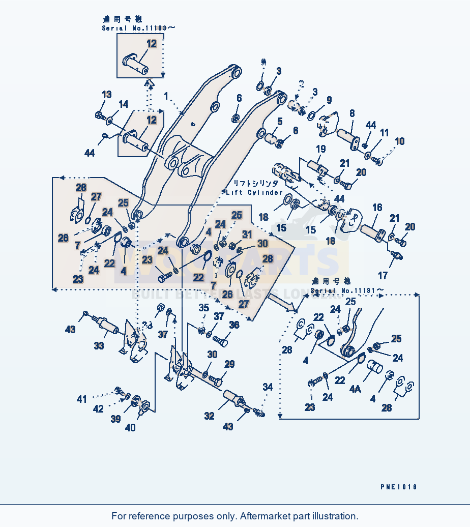 Komatsu WA600-1 Lift Arm (For Load Meter)(#10710-) parts diagram