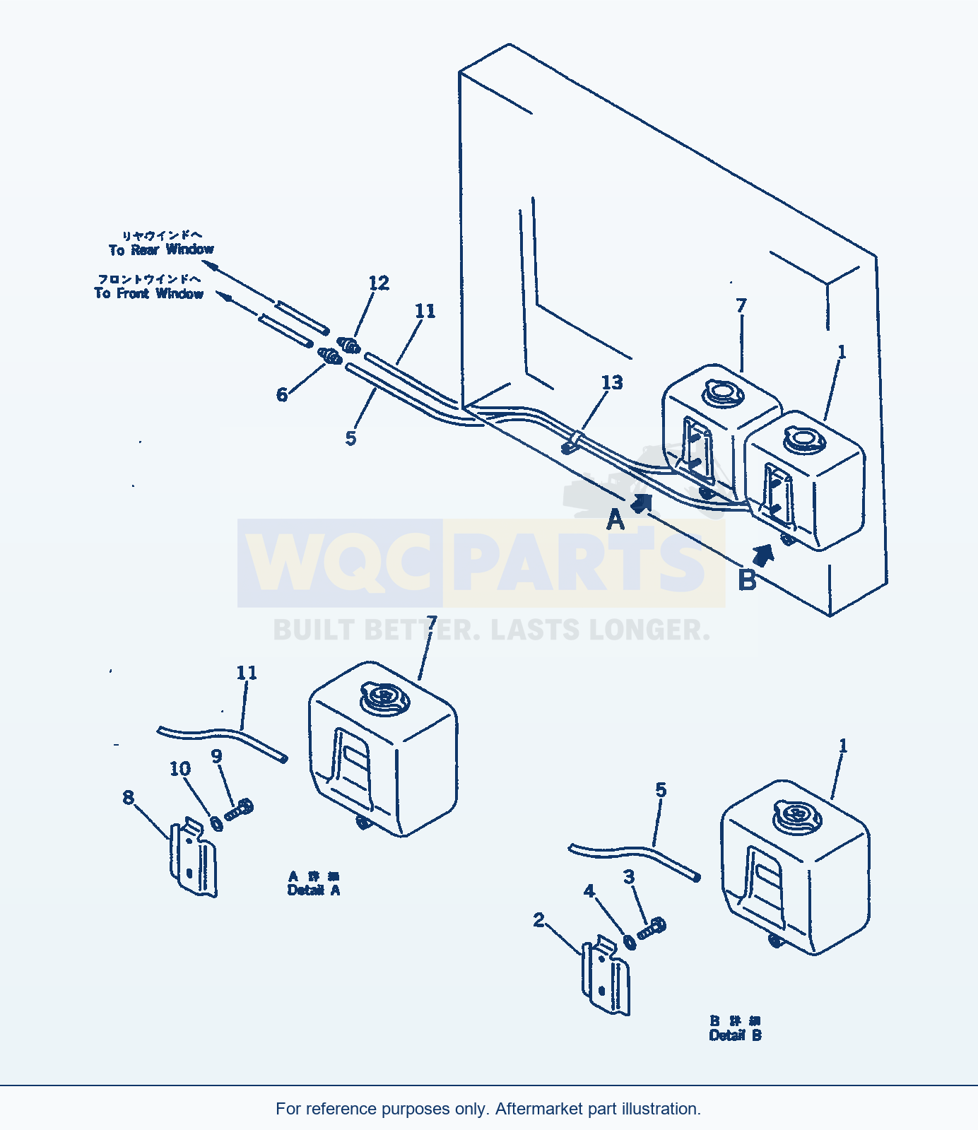 Komatsu WA600-1H Window Washer parts diagram
