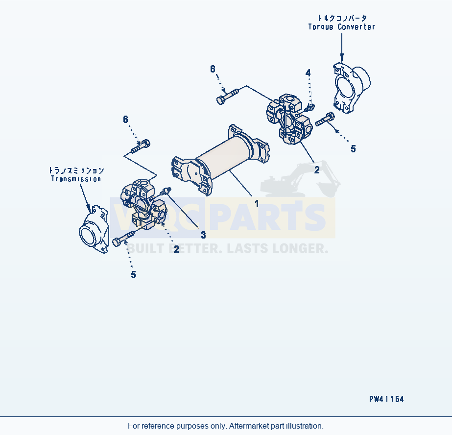 Komatsu WA600-1H Universal Joint parts diagram