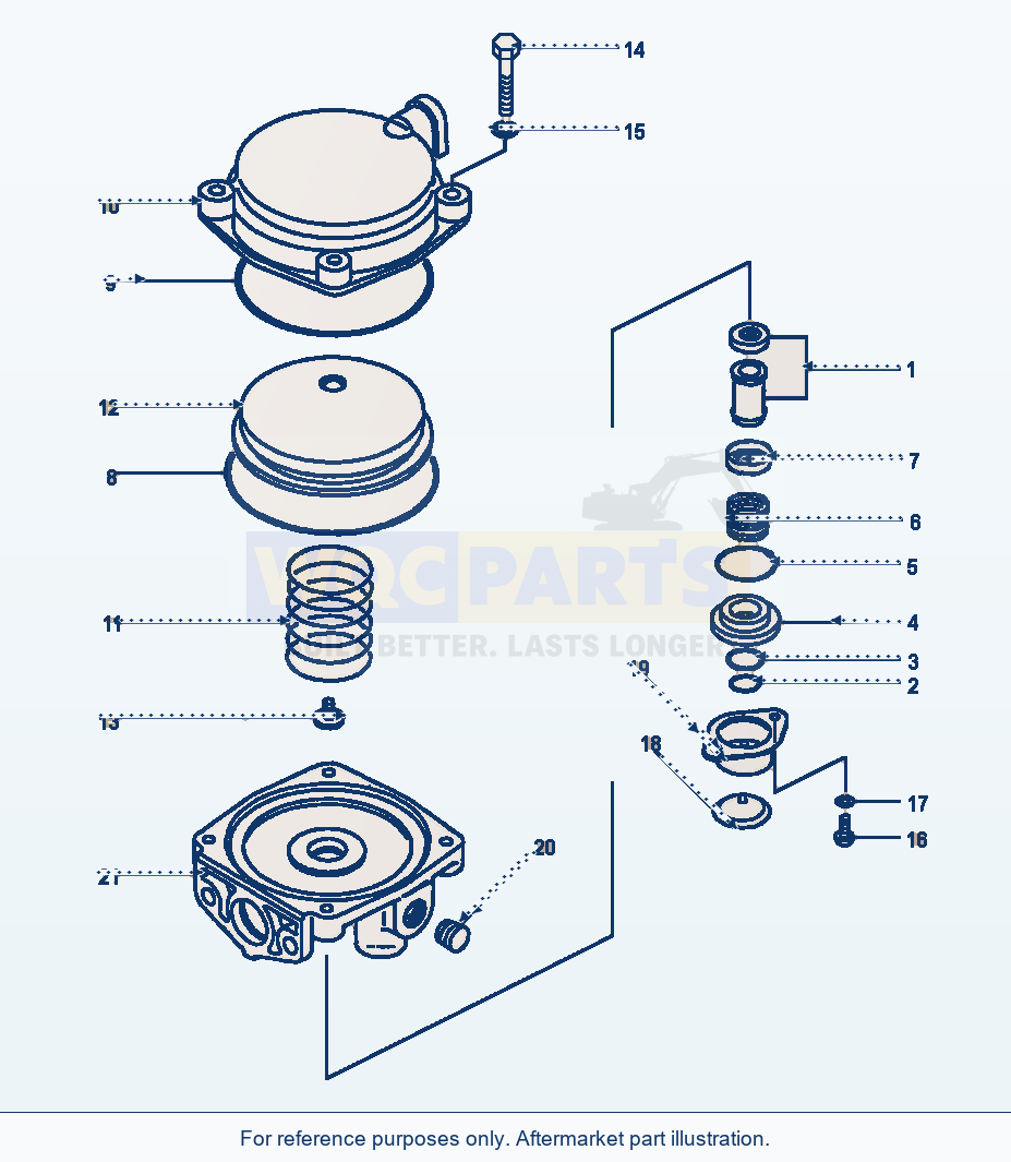 Komatsu WA600-1LC Air Relay Valve parts diagram