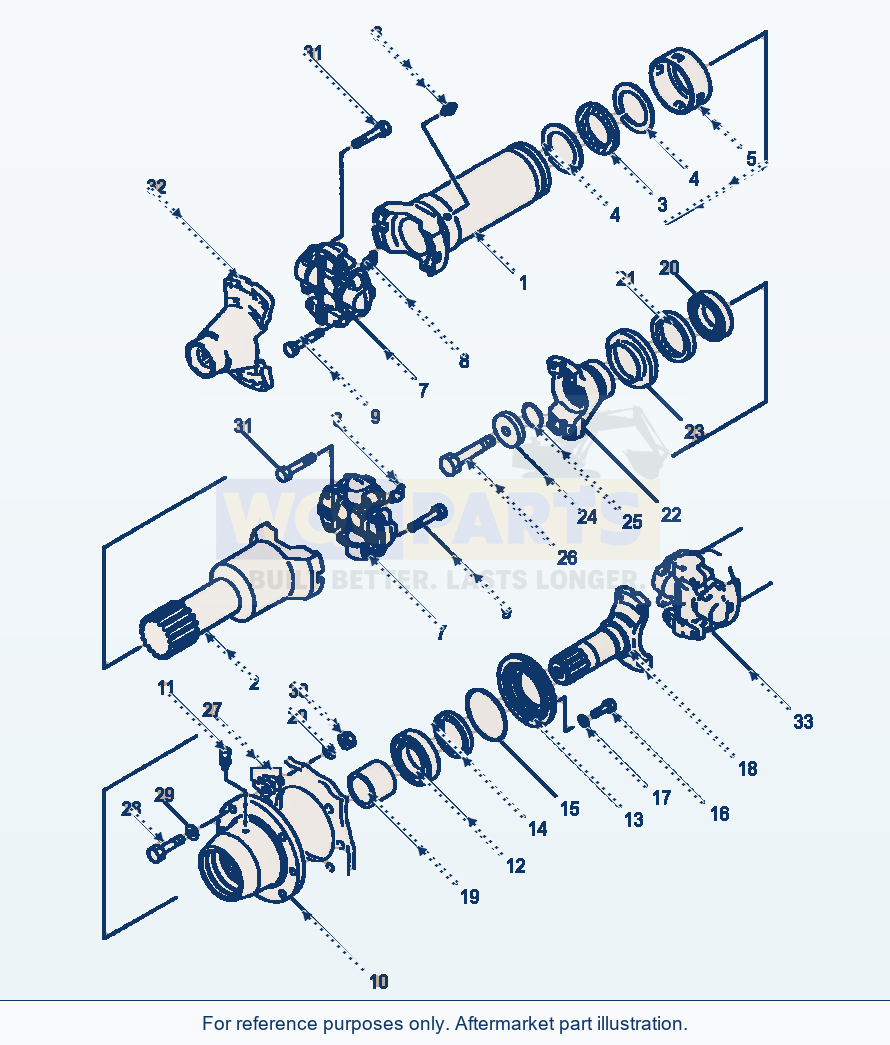 Komatsu WA600-1LC Drive Shaft (Front) parts diagram