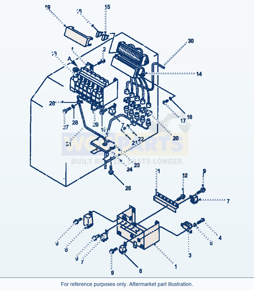 Komatsu WA600-1LC Electrical System Console Box, R.H. parts diagram