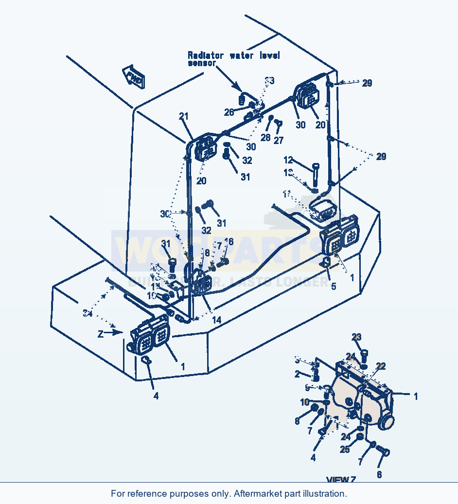 Komatsu WA600-1LC Electrical System Rear Lights parts diagram