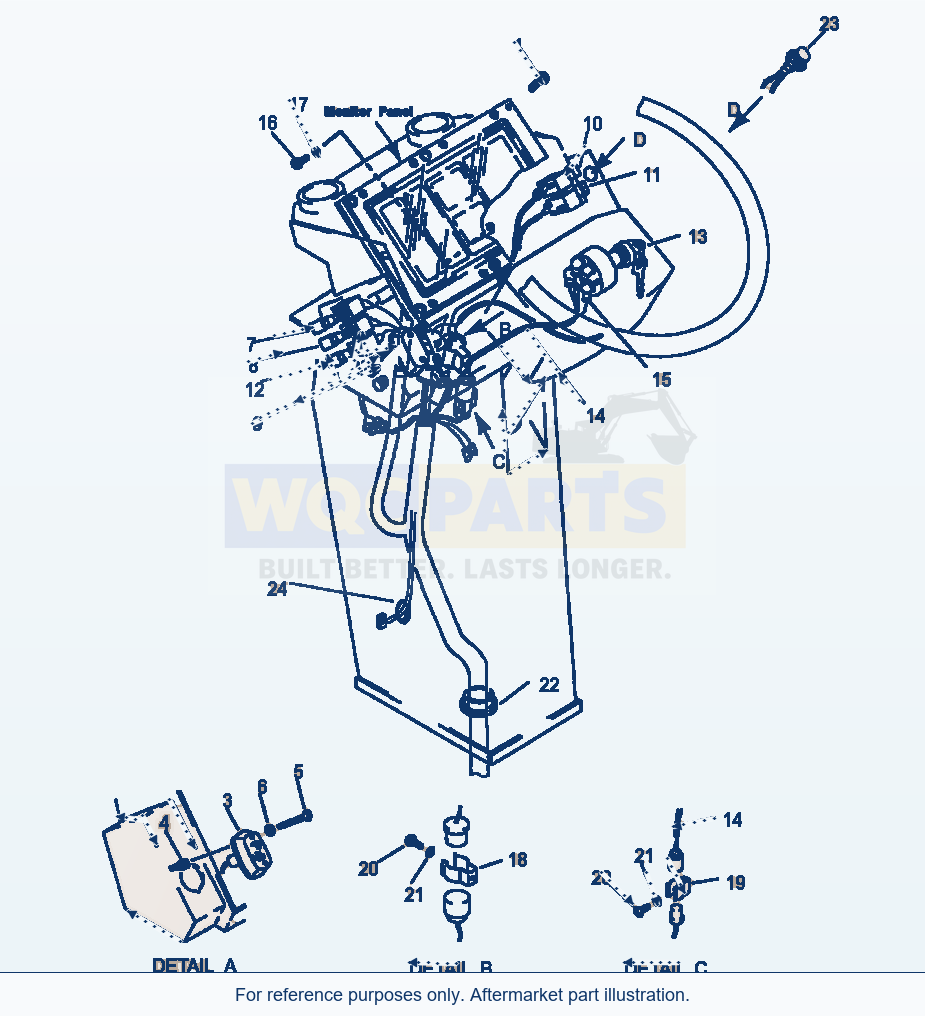 Komatsu WA600-1LC Instrument Panel parts diagram
