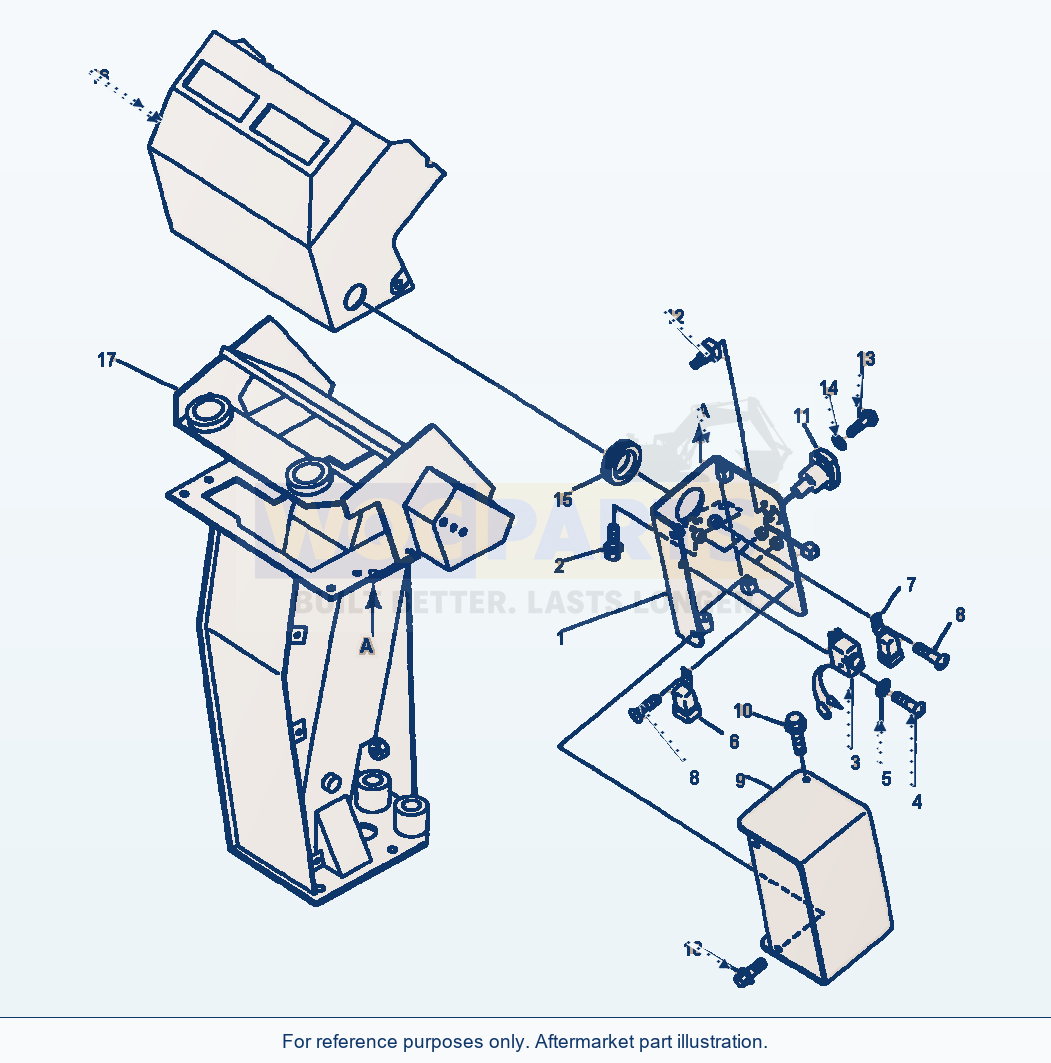 Komatsu WA600-1LC Overload Alarm Mounting parts diagram