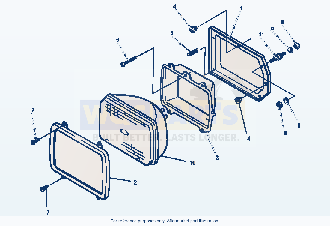 Komatsu WA600-1LC Rear Work Light parts diagram