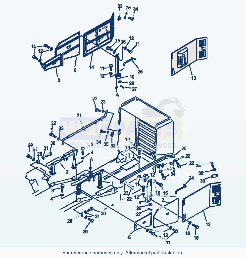 Komatsu WA600-1LC Engine Side Cover parts diagram