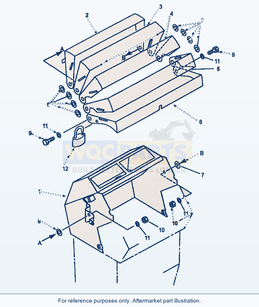 Komatsu WA600-1LC Instrument Panel Cover parts diagram