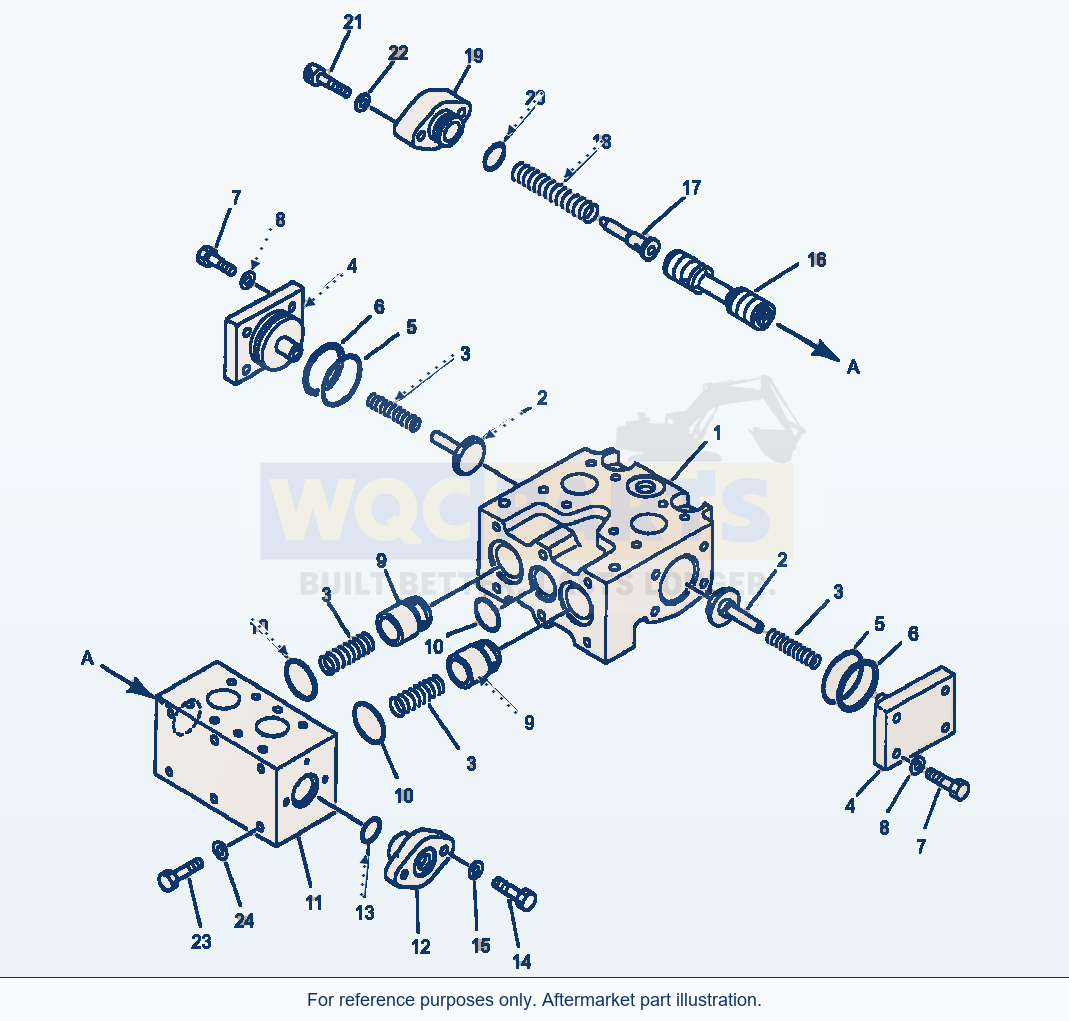 Komatsu WA600-1LC Diverter Valve (For Ground Driven Steering) parts diagram