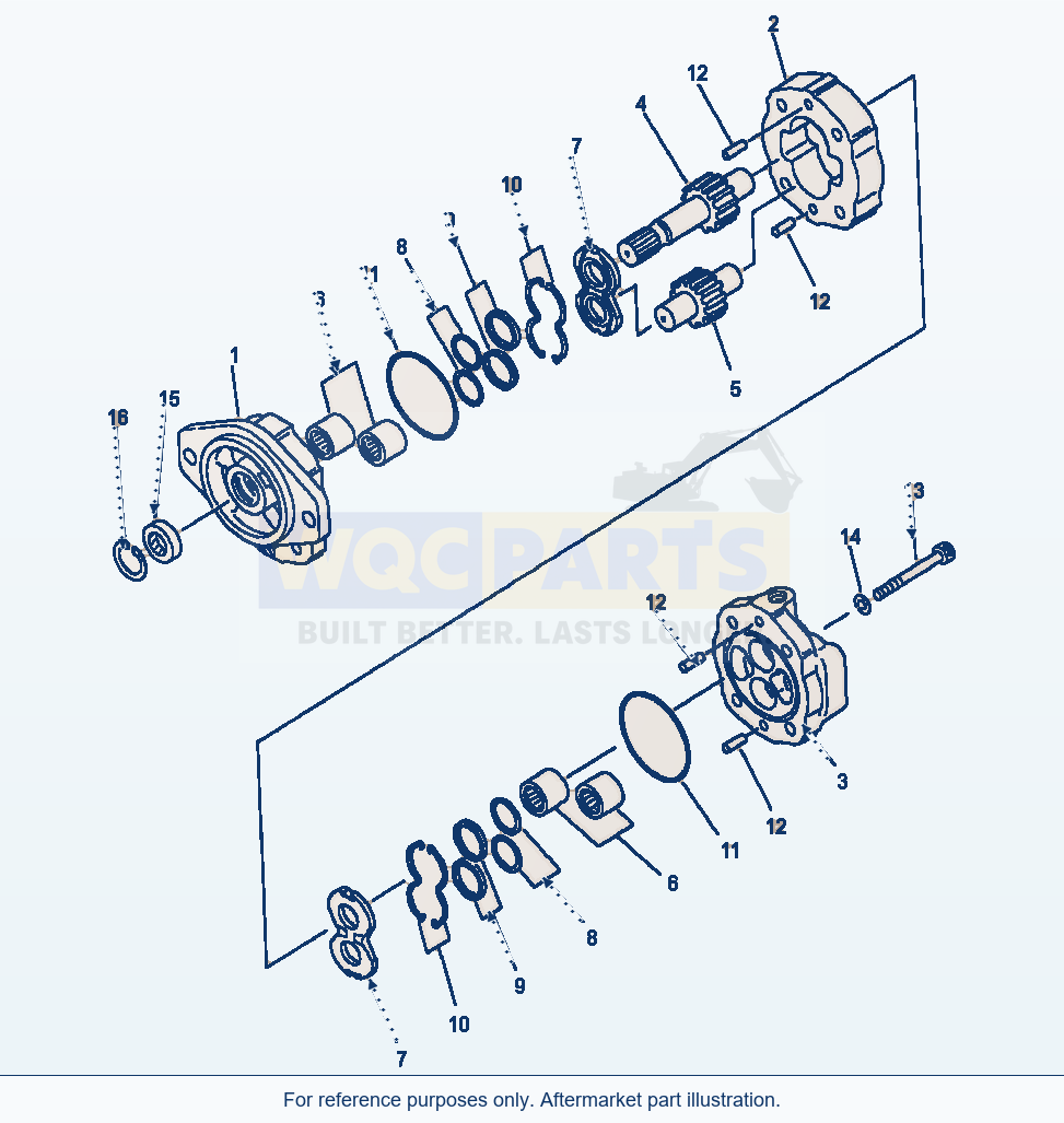 Komatsu WA600-1LC Ground Driven Steering Pump parts diagram