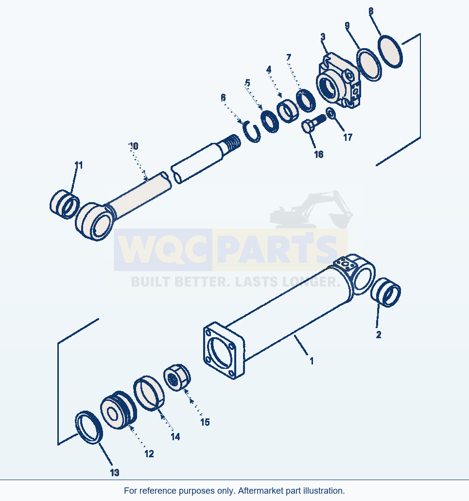 Komatsu WA600-1LC Steering Cylinder parts diagram