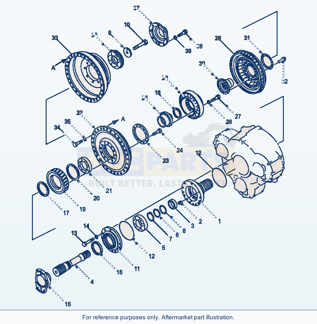 Komatsu WA600-1LC Torque Converter Basic Group parts diagram