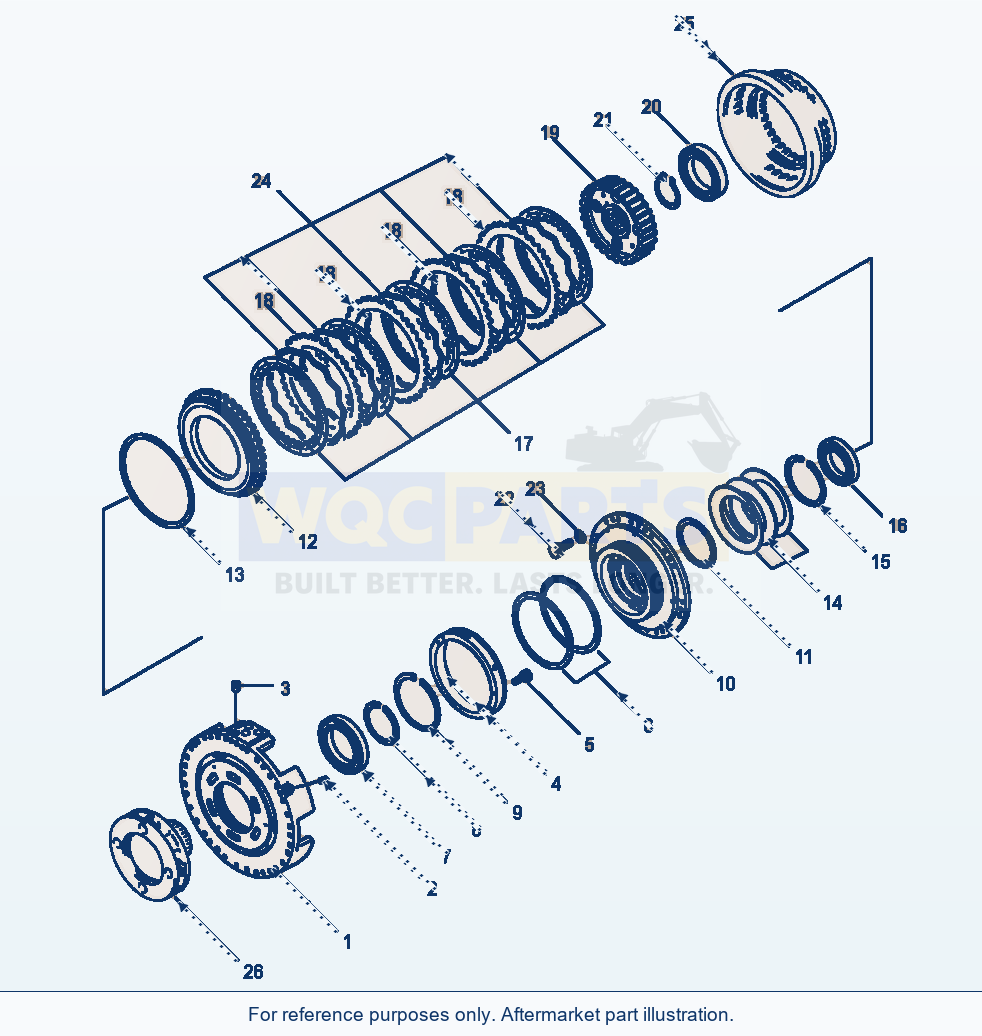 Komatsu WA600-1LC Transmission 2Nd Clutch parts diagram