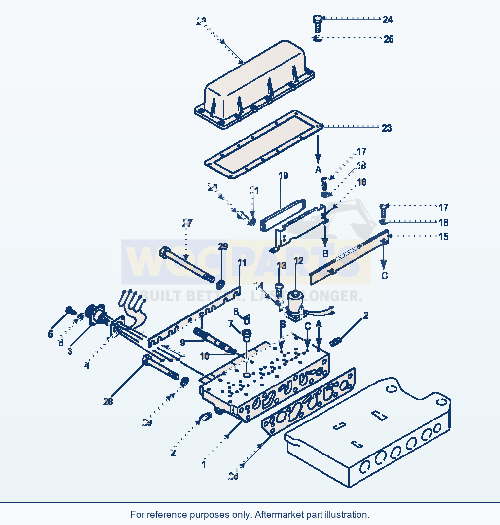 Komatsu WA600-1LC Transmission Solenoid Valve parts diagram