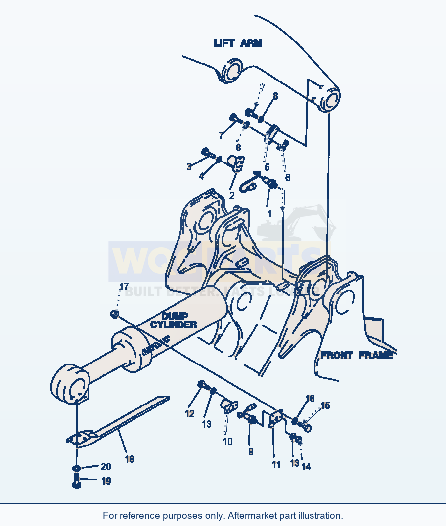 Komatsu WA600-1LC Boom Kick Out And Bucket Positioner parts diagram