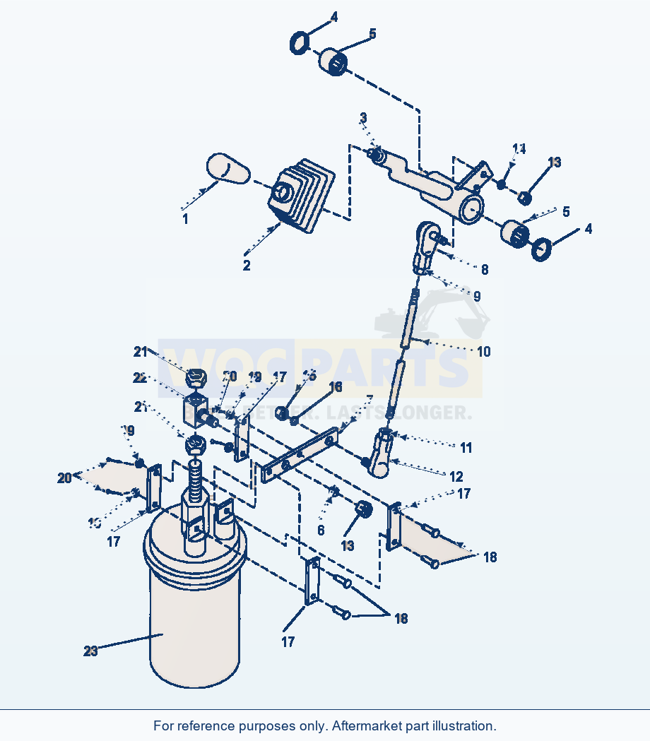 Komatsu WA600-1LC Front Attachment Control Lever parts diagram