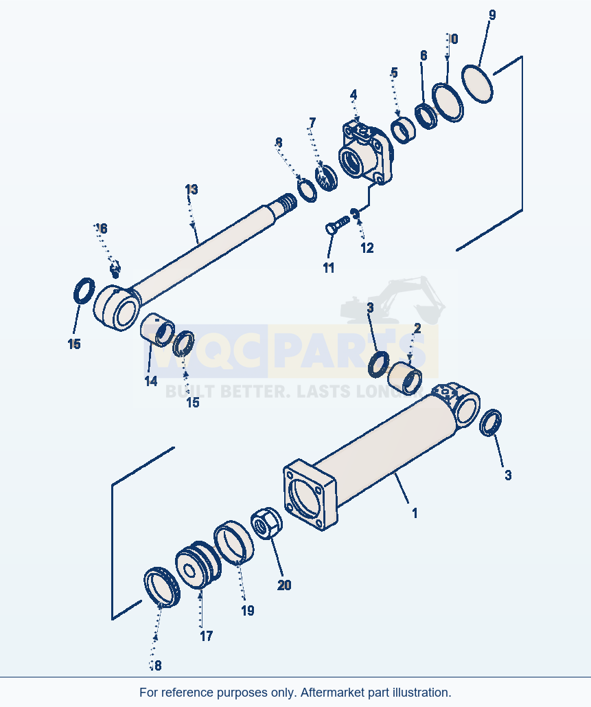 Komatsu WA600-1LC Grapple Cylinder parts diagram
