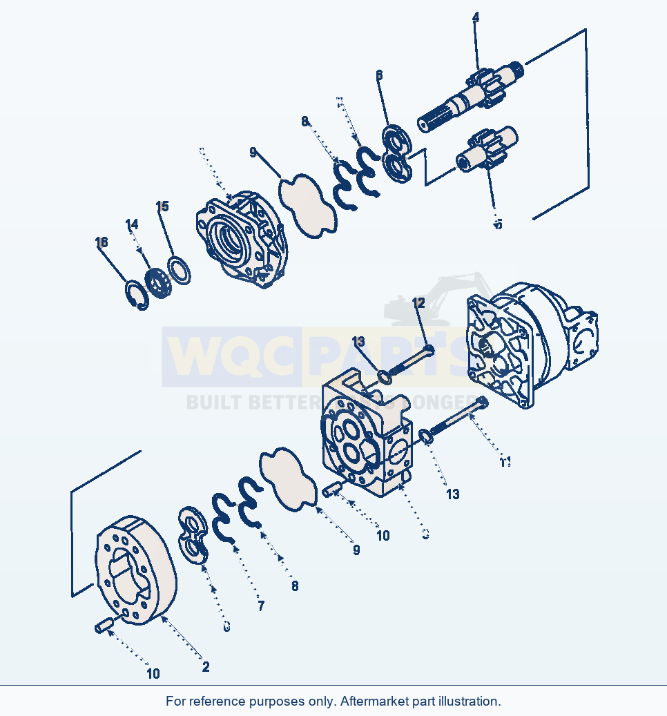 Komatsu WA600-1LC Work Equipment Hydraulic Pump Front Section parts diagram