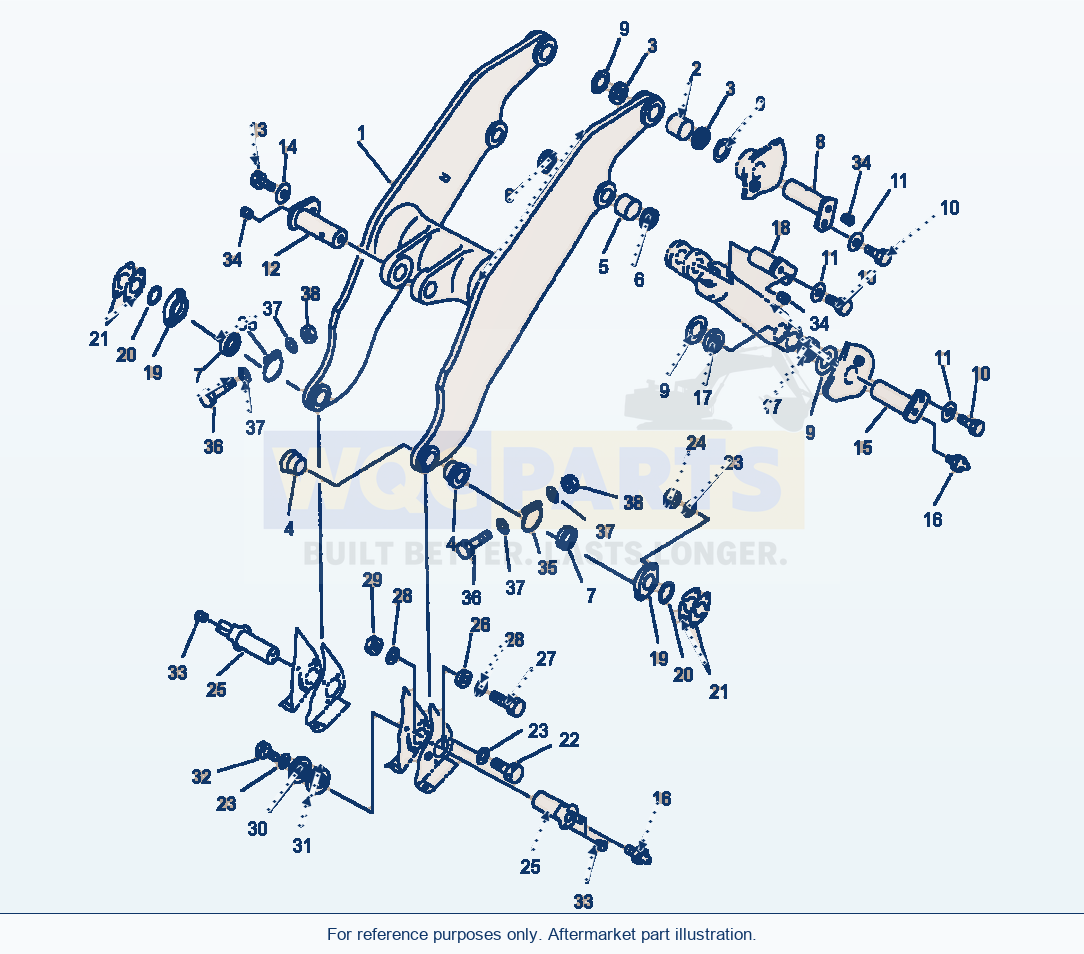 Komatsu WA600-1LC Lift Arm For Machine With High Lift Boom parts diagram