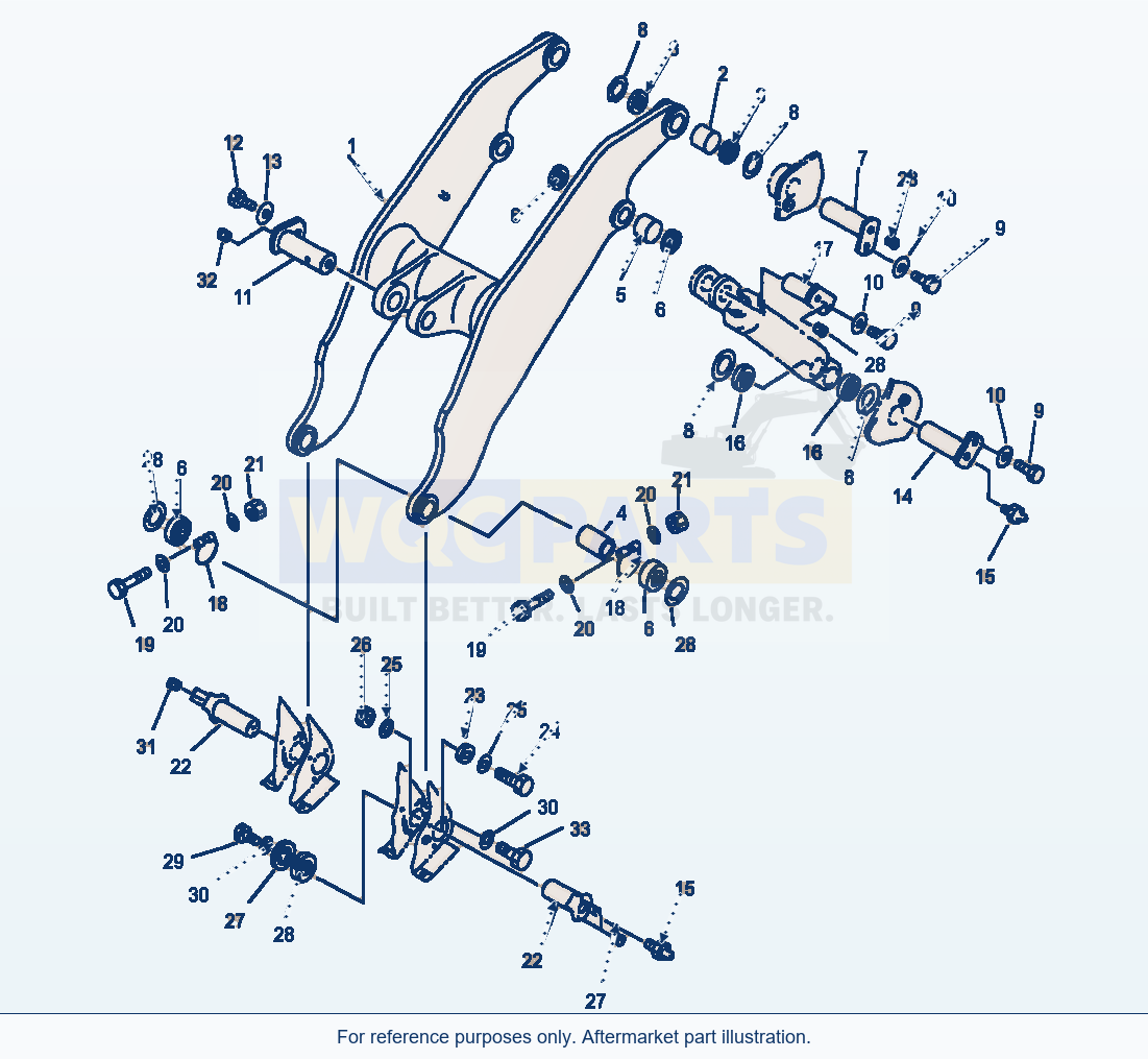 Komatsu WA600-1LC Lift Arm For Machine With Standard Lift Boom parts diagram