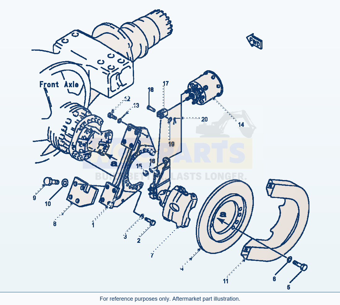 Komatsu WA600-1LE Parking Brake Mounting parts diagram