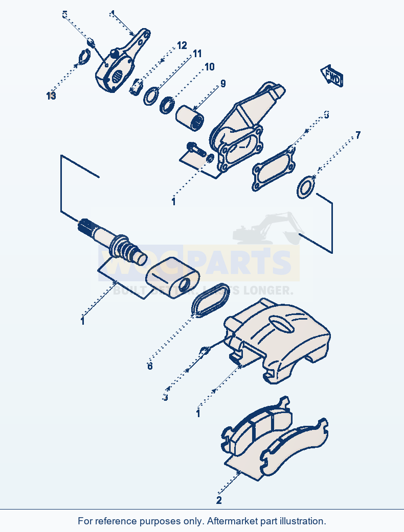 Komatsu WA600-1LE Parking Brake Pad Assembly parts diagram