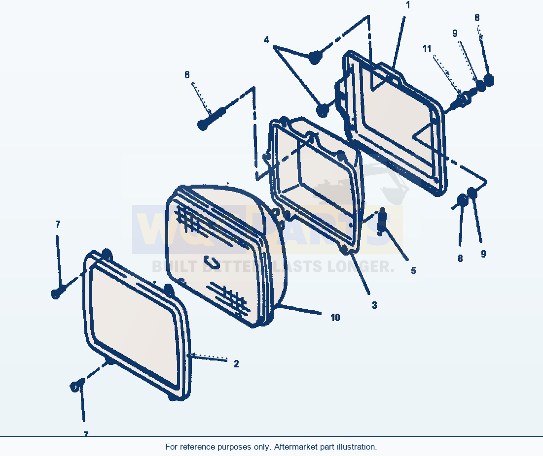 Komatsu WA600-1LE Front Driving Light parts diagram