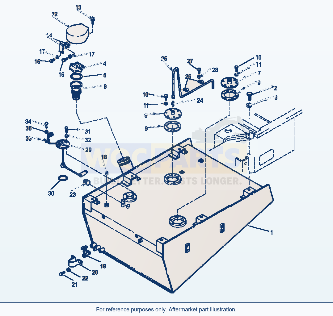 Komatsu WA600-1LE Fuel Tank (12Bh600E.001) parts diagram