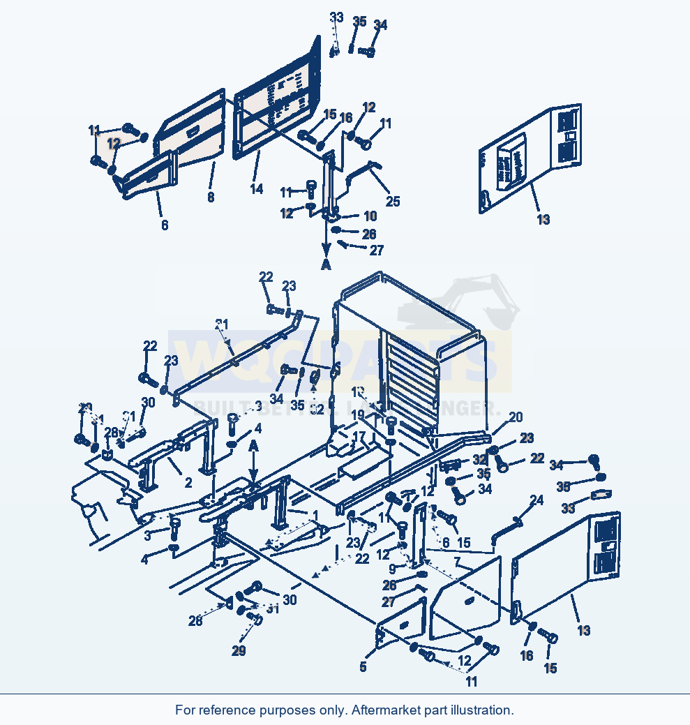 Komatsu WA600-1LE Engine Side Cover (13Ah600E.002) parts diagram