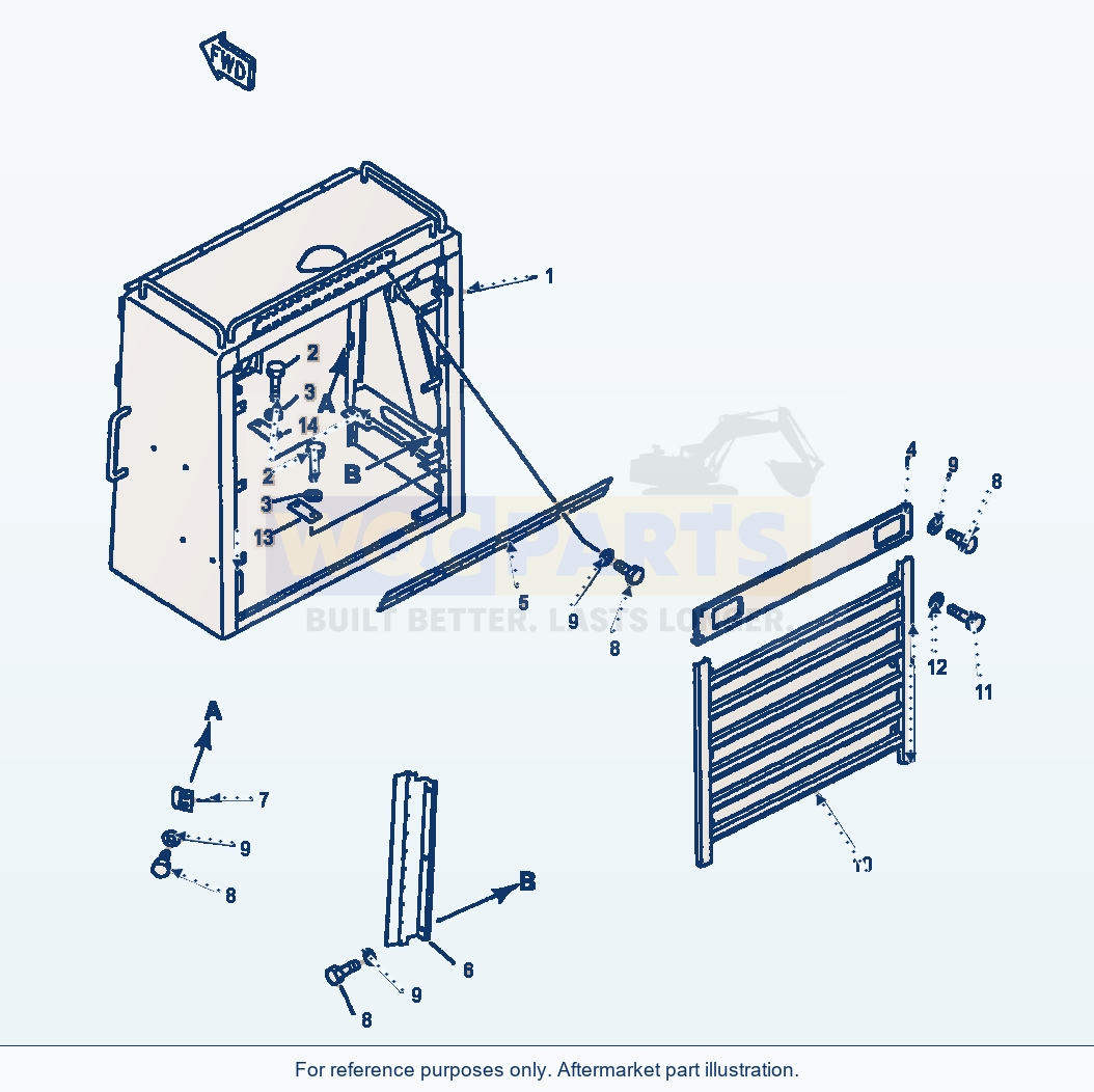 Komatsu WA600-1LE Radiator Guard (09Ad600E.001) parts diagram