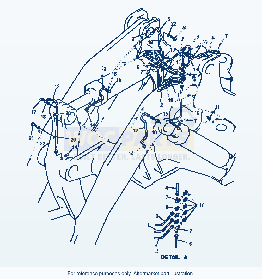 Komatsu WA600-1LE Remote Lubrication Lines Work Equipment parts diagram